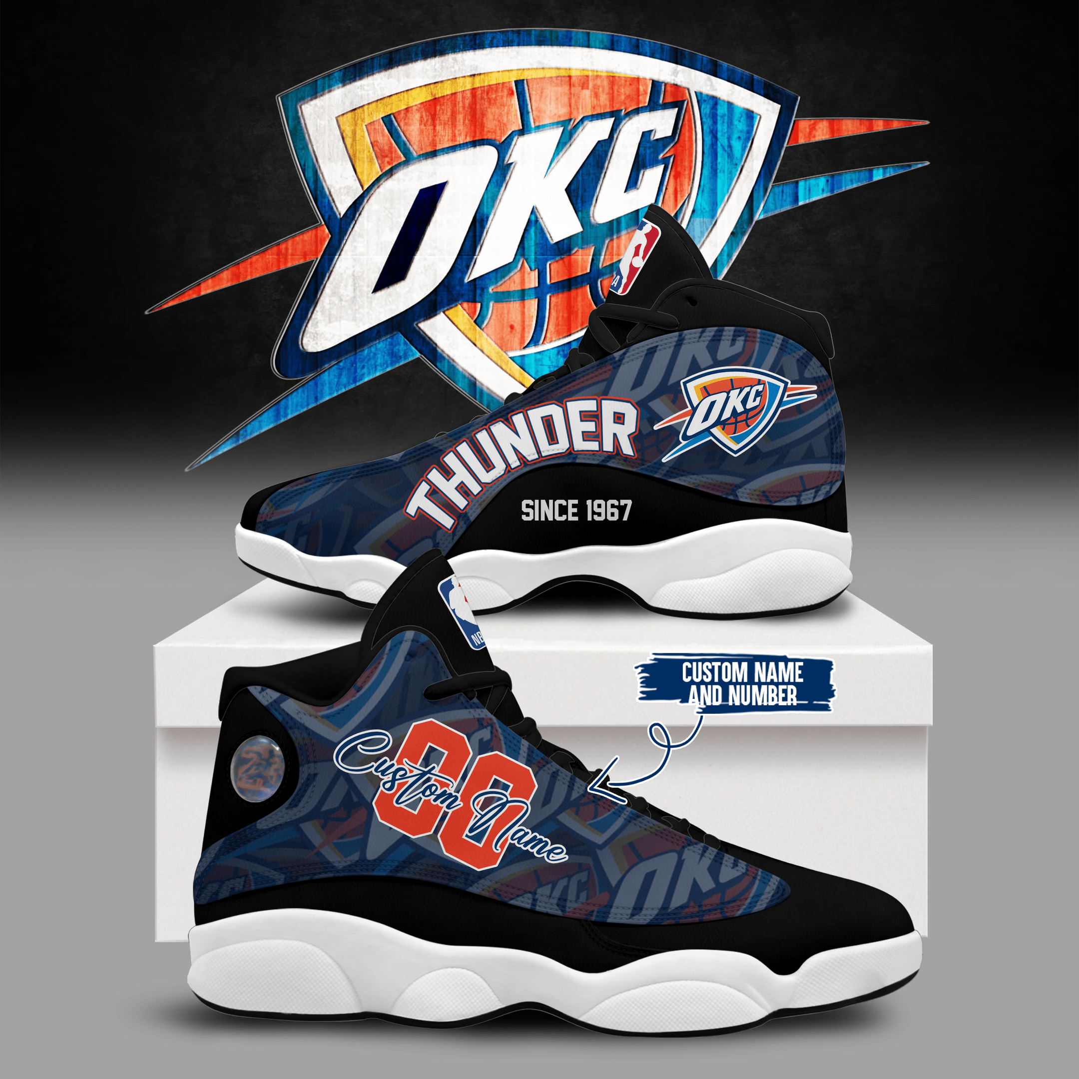 Oklahoma City Thunder Air Jordan 13 Gift For Basketball Lover