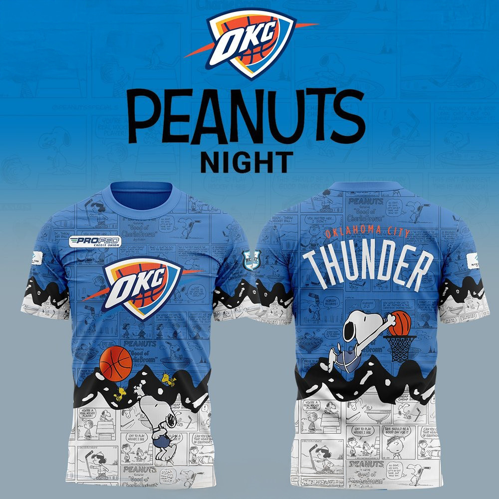 Oklahoma City Thunder Anniversary Of Peanuts Special T-Shirt Gifts For Basketball Fan