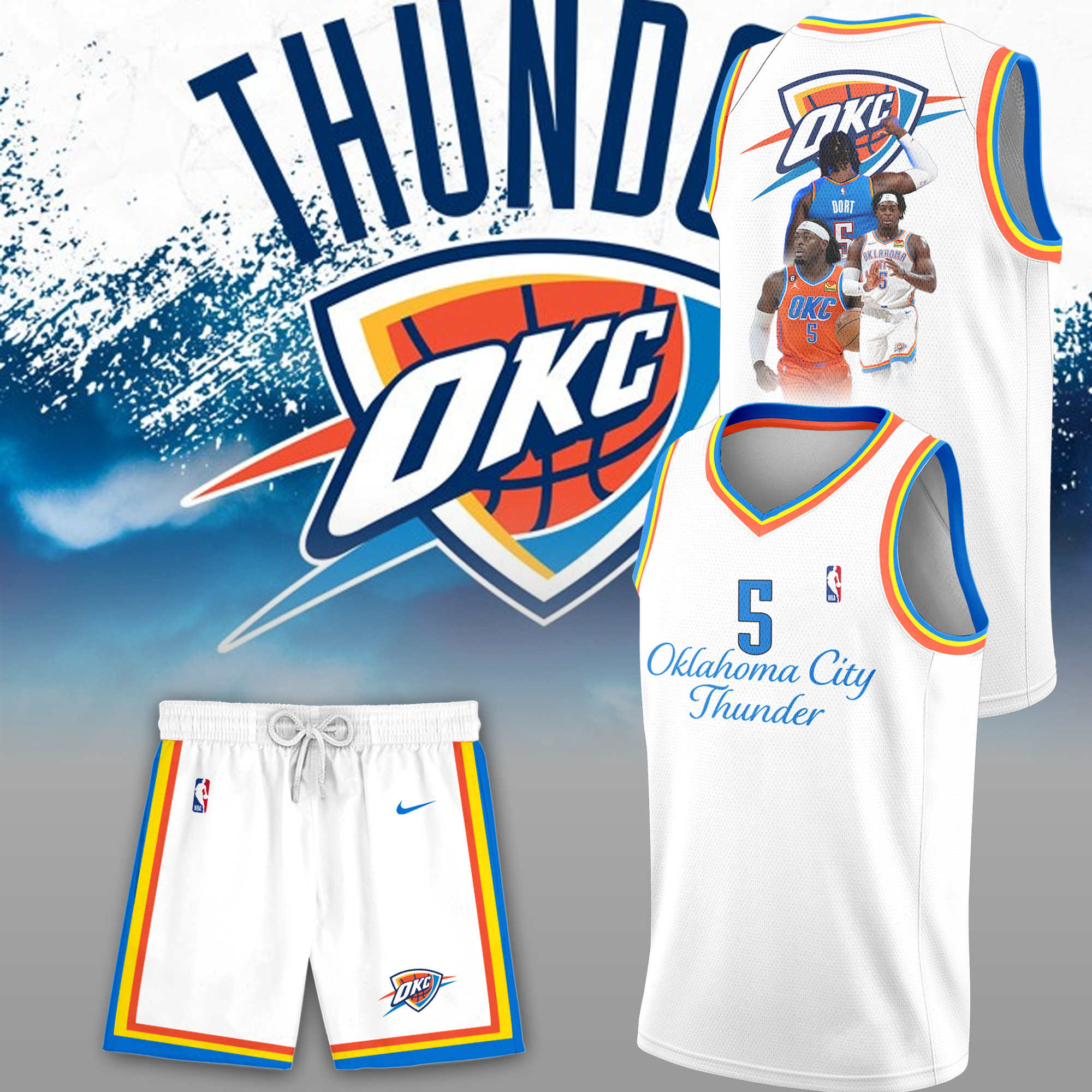 Oklahoma City Thunder Basketball Jersey Set Gift Ideas For Basketball Lovers