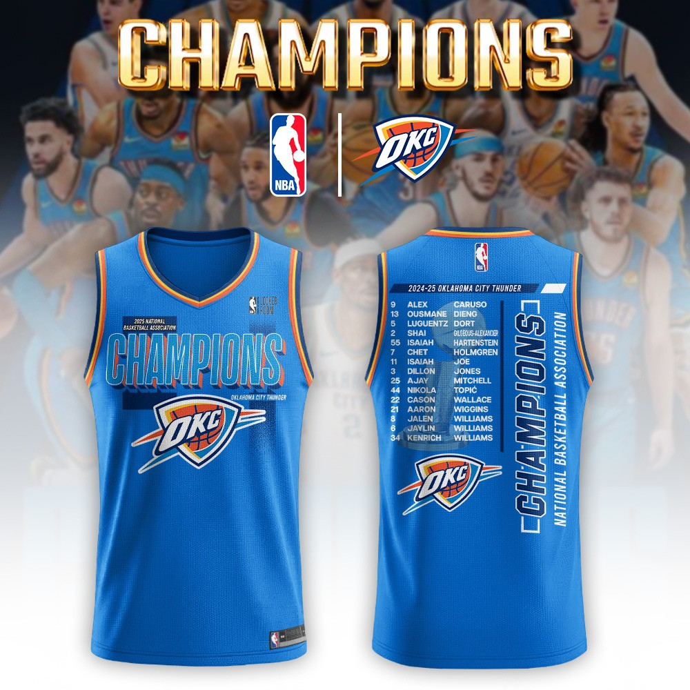 Oklahoma City Thunder NBA 2025 Champions Basketball Jersey Gift Pick For Basketball Buyers