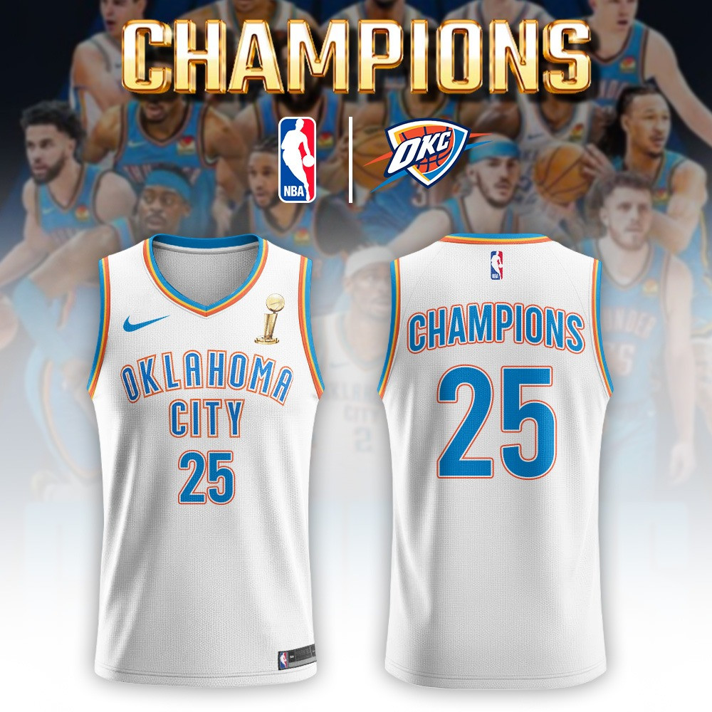 Oklahoma City Thunder NBA Champions 2025 Basketball Jersey Gift Pick For Basketball Buyers