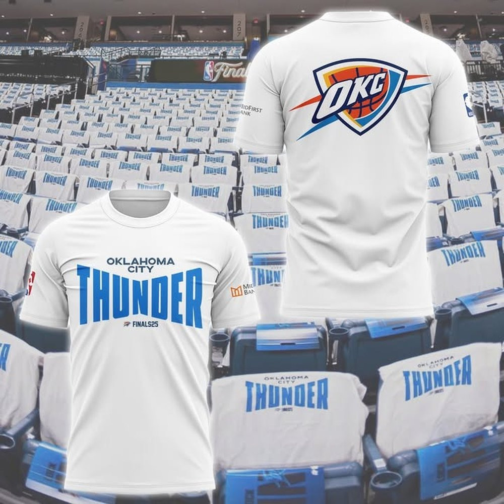 Oklahoma City Thunder NBA Finals 2025 White T-Shirt Cool Gifts For Basketball Fans
