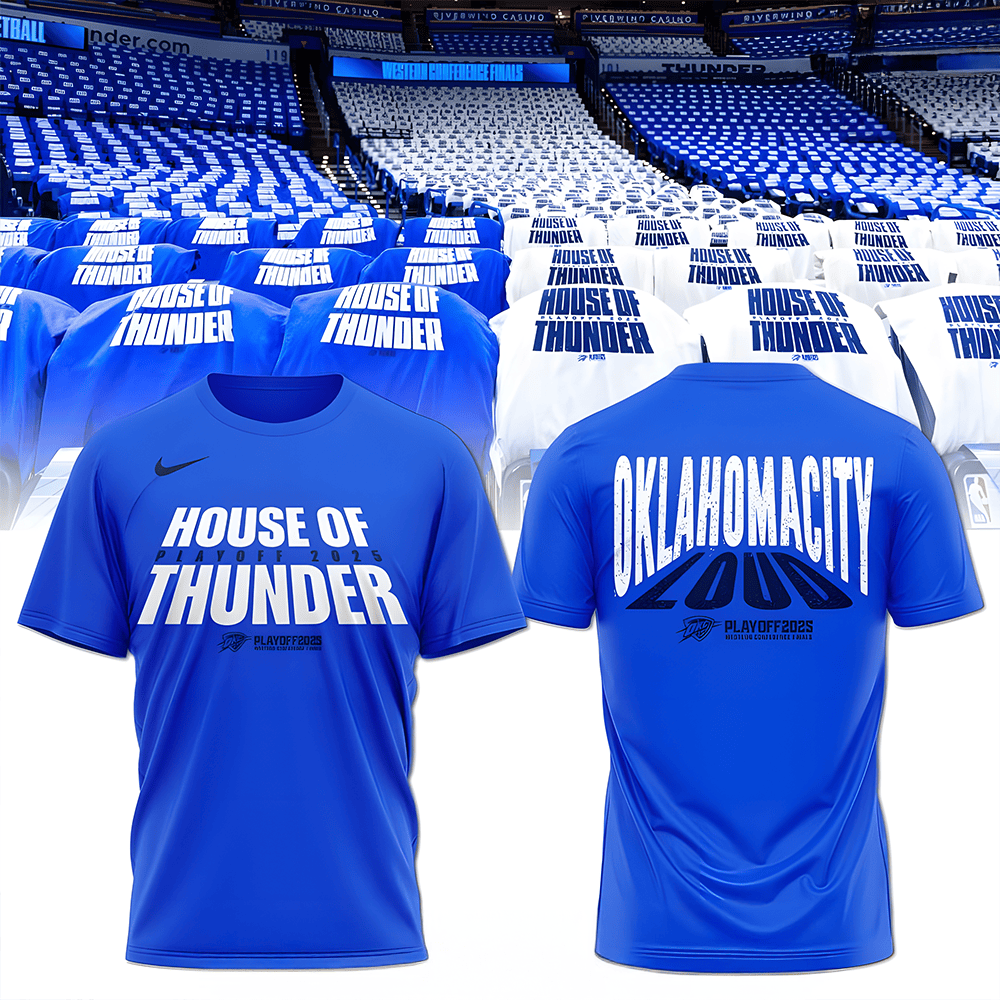 Oklahoma City Thunder Playoff 2025 Blue T-Shirt Perfect Game Day Outfit For Sport Fans