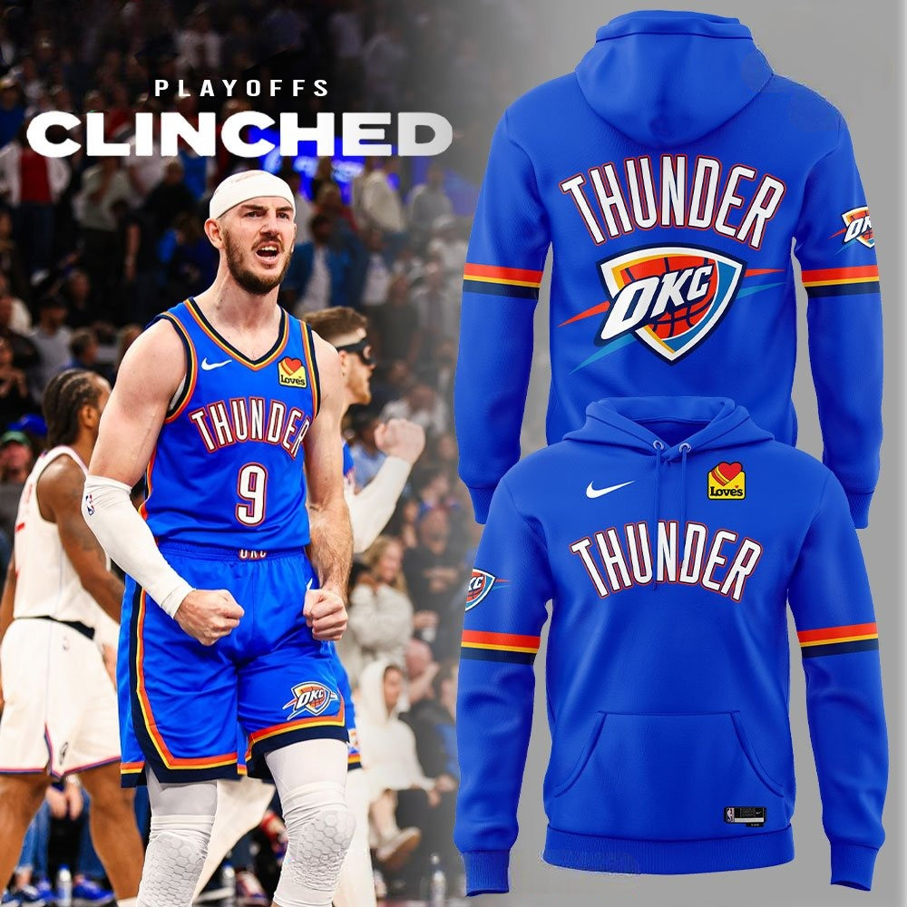 Oklahoma City Thunder Playoffs Clinched 2025 Swingman Hoodie Basketball Fan Gift Ideas