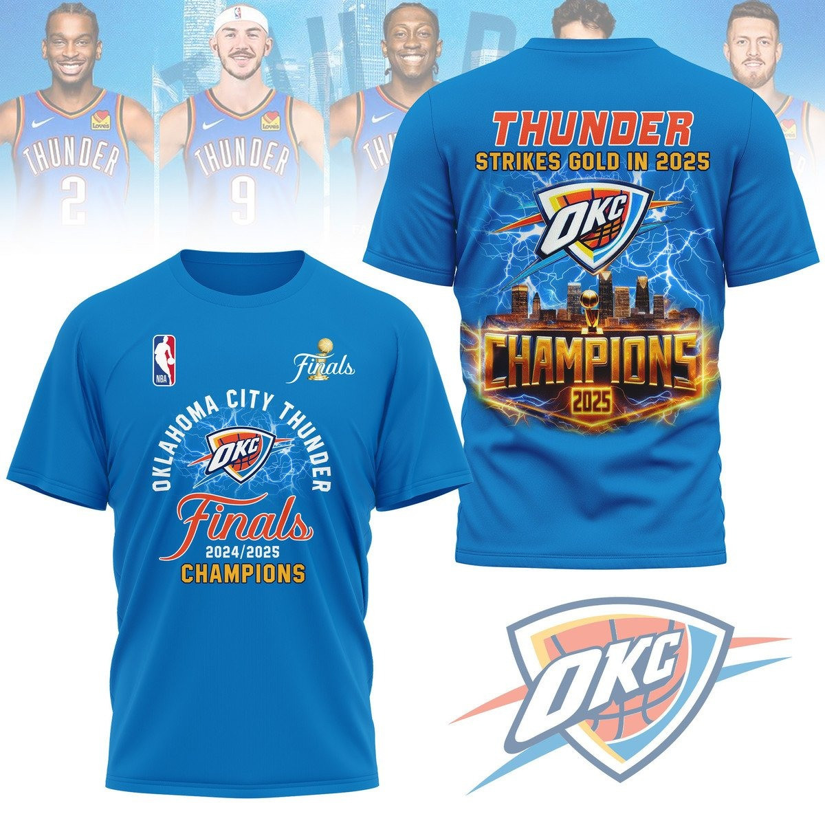 Oklahoma City Thunder Strikes Gold In 2025 T-Shirt Presents For Fans
