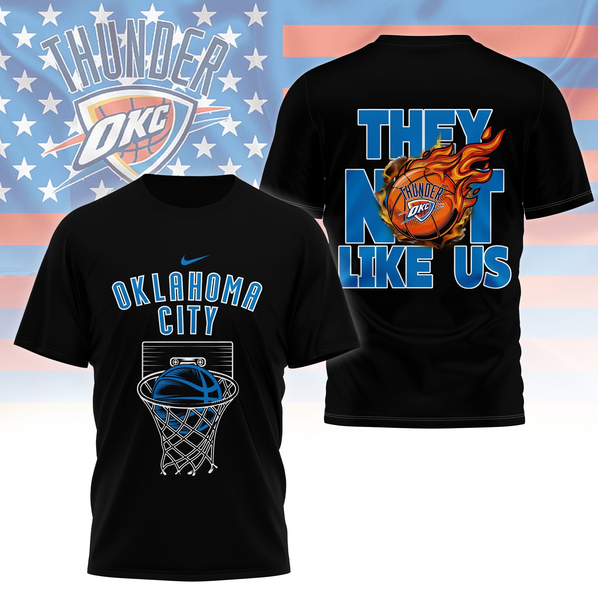 Oklahoma City Thunder They Not Like Us T-Shirt Thunder Merch Presents For A Basketball Player