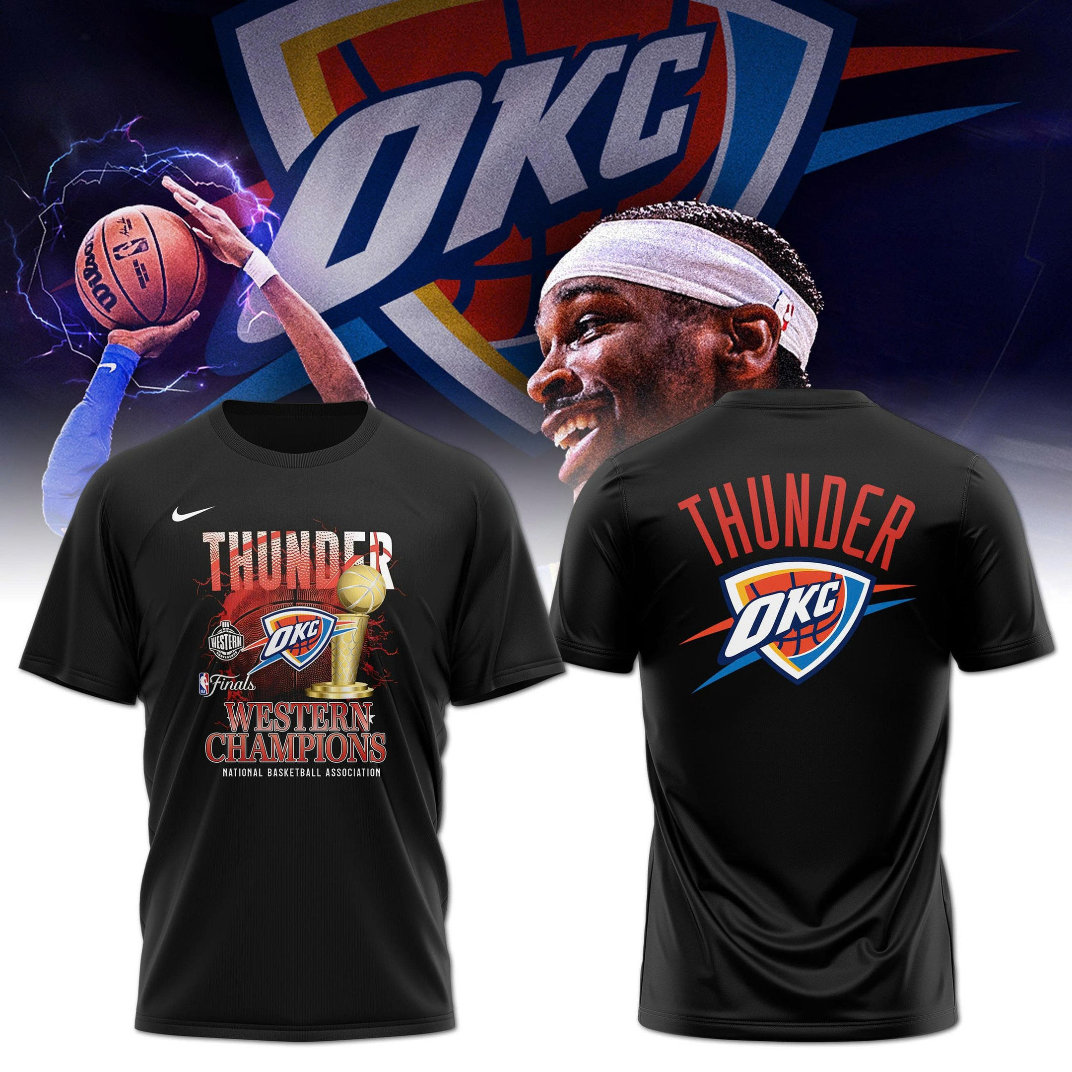 Oklahoma City Thunder Western Conference Champions 2025 Locker Room T-shirt Great Gifts Idea For Basketball Fans