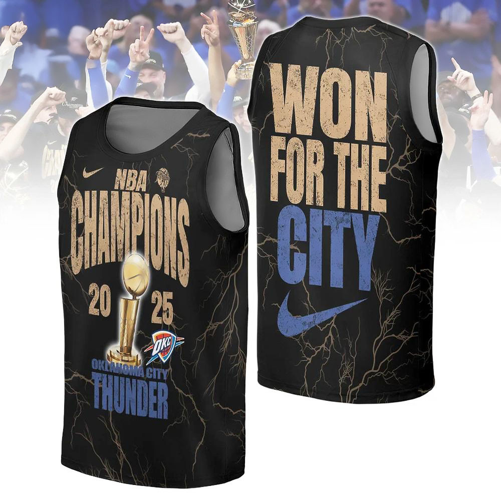 Oklahoma City Thunder Won For The City NBA Champions Basketball Jersey Fan Gifts