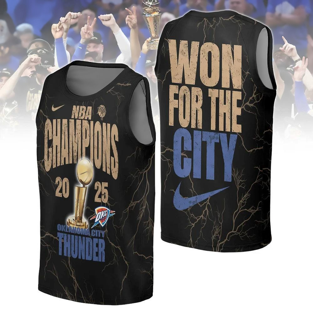 Oklahoma City Thunder Won For The City NBA Champions Basketball Jersey Gifts For Him