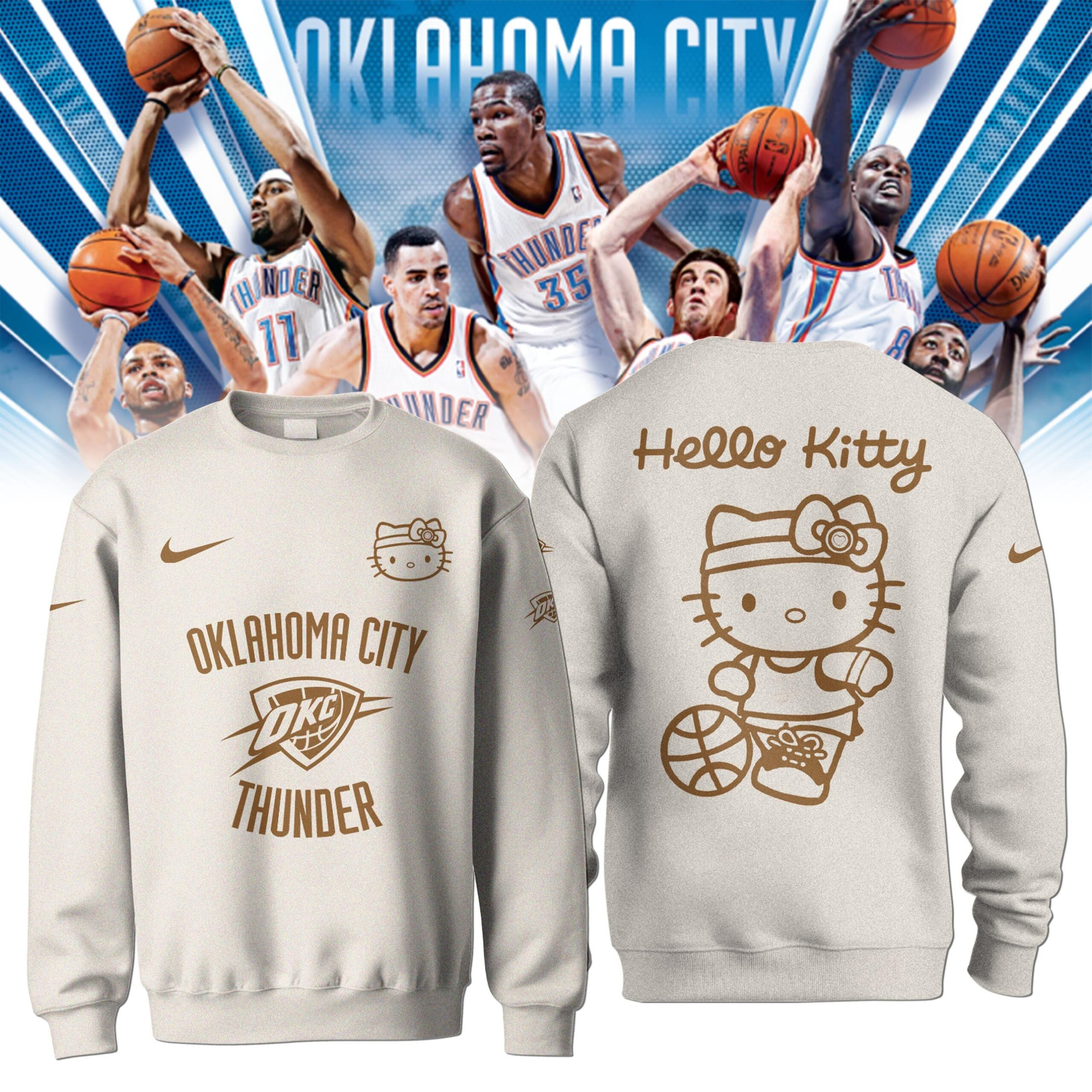 Oklahoma City Thunder x Hello Kitty Sweatshirt Presents For Basketball Fans