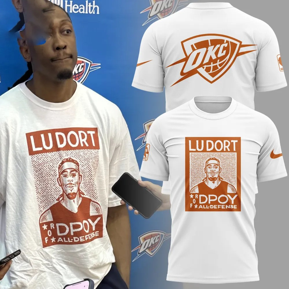 Oklahoma City Thunder x Lu Dort White T-Shirt Best Gifts For Him