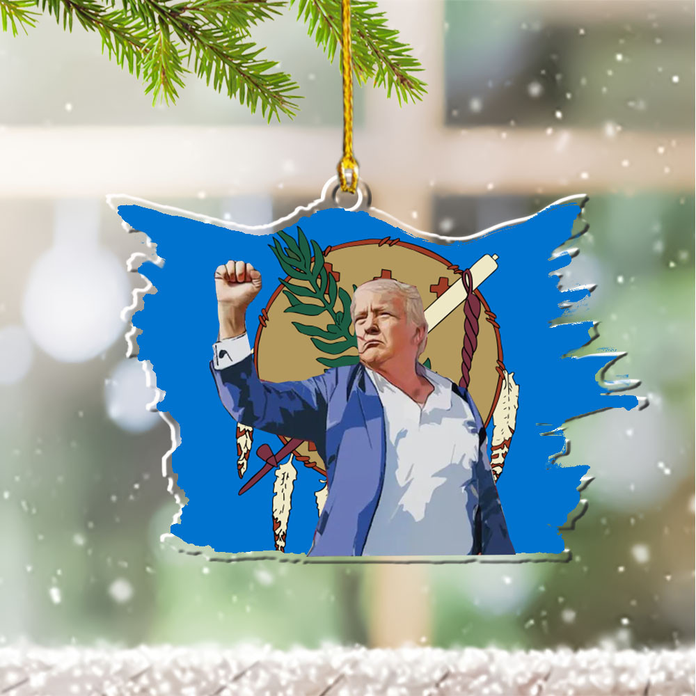Oklahoma for Trump 2024 Ornament Shape Pro-Trump Christmas Tree Decorations