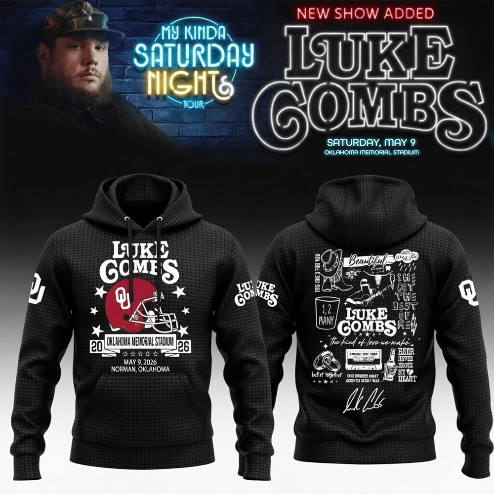 Oklahoma Sooners 2026 x Luke Combs Merch My Kinda Saturday Night Tour 2026 Hoodie Gift Idea