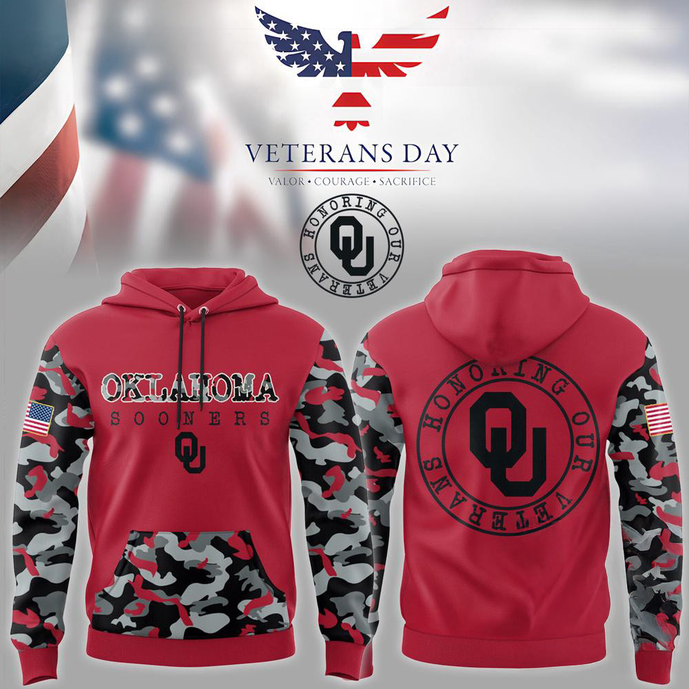 Oklahoma Sooners NCAA 2025 Limited Veterans Camo Hoodie Football Fan Gift Ideas