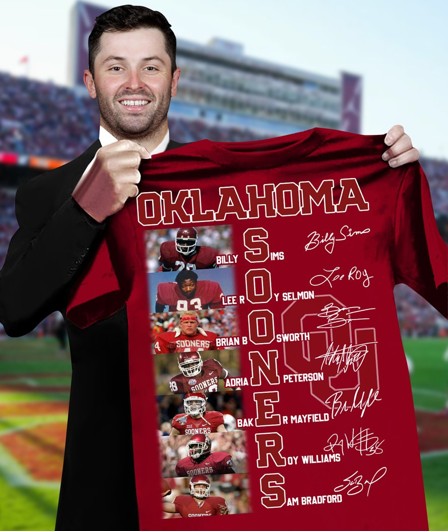 Oklahoma Sooners T-Shirt Oklahoma Sooners Football Signature Shirt Gifts For Football Fans
