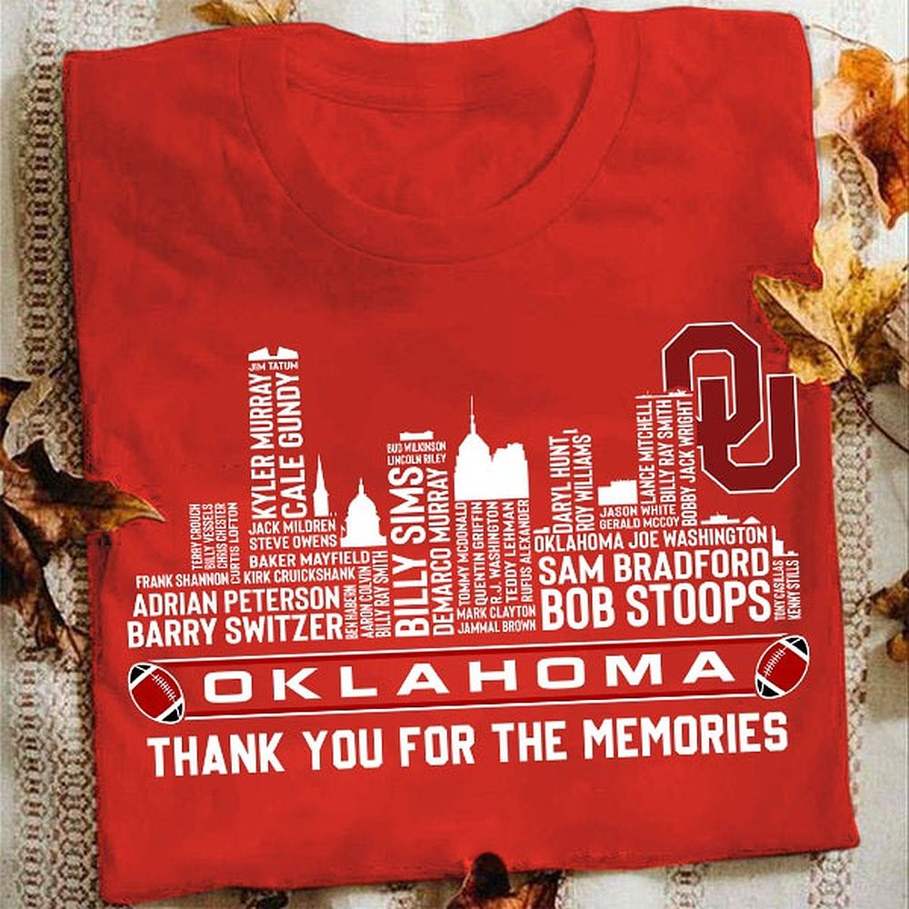Oklahoma Sooners T-Shirt Team Players Thank You for the Memories Best Gift For Football Fans