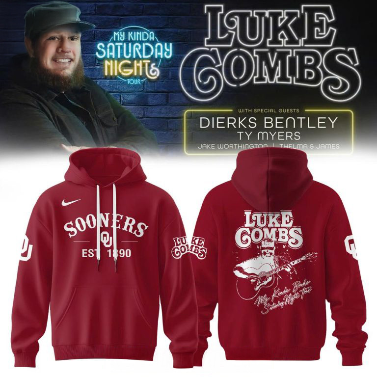 Oklahoma Sooners x Luke Combs My Kinda Saturday Night Tour Hoodie Music Apparel Gift For Him