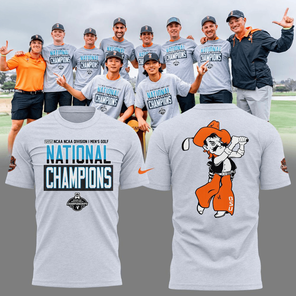Oklahoma State Cowboys 2025 NCAA Men's Golf National Champions T-Shirt Him Gifts