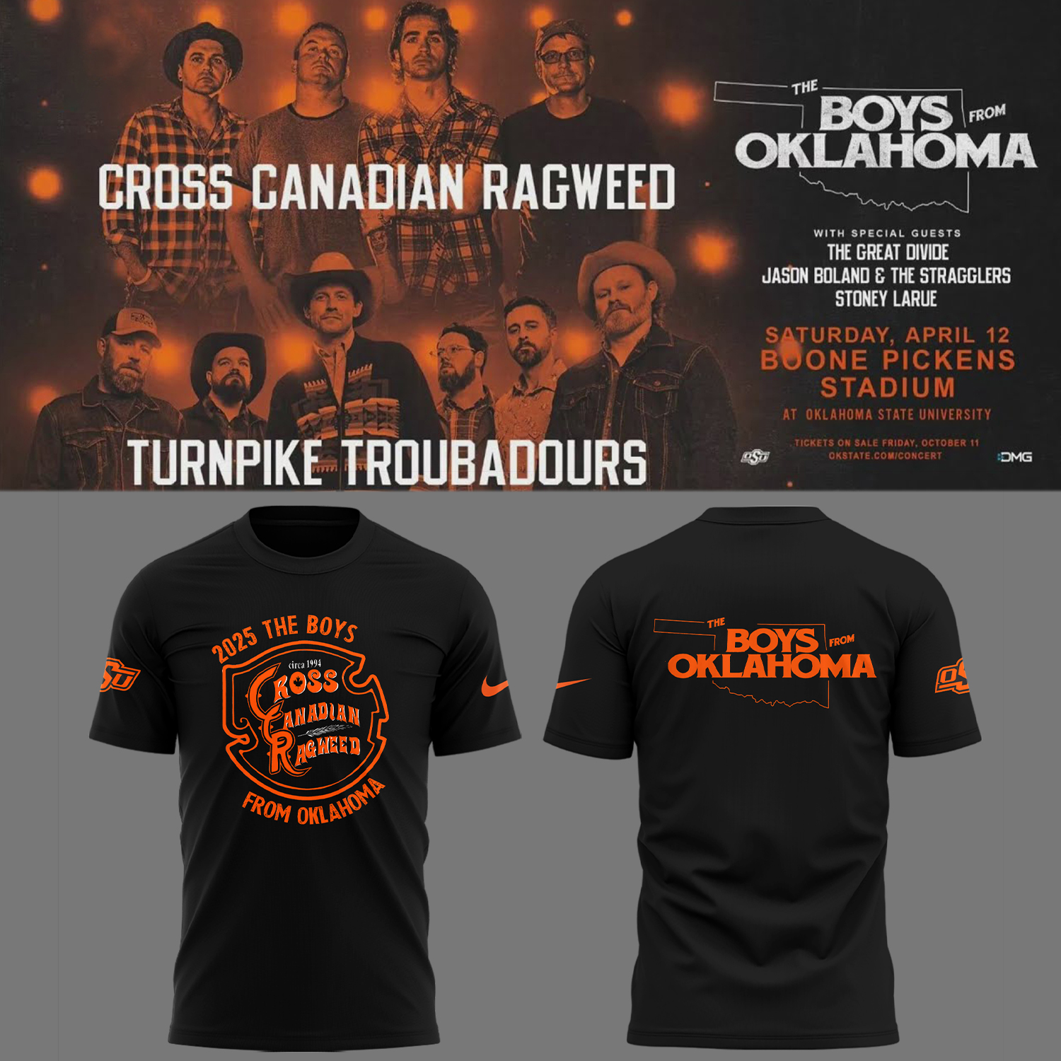 Oklahoma State Cowboys The Boys From Oklahoma Black T-Shirt Best Gifts For Football Coaches