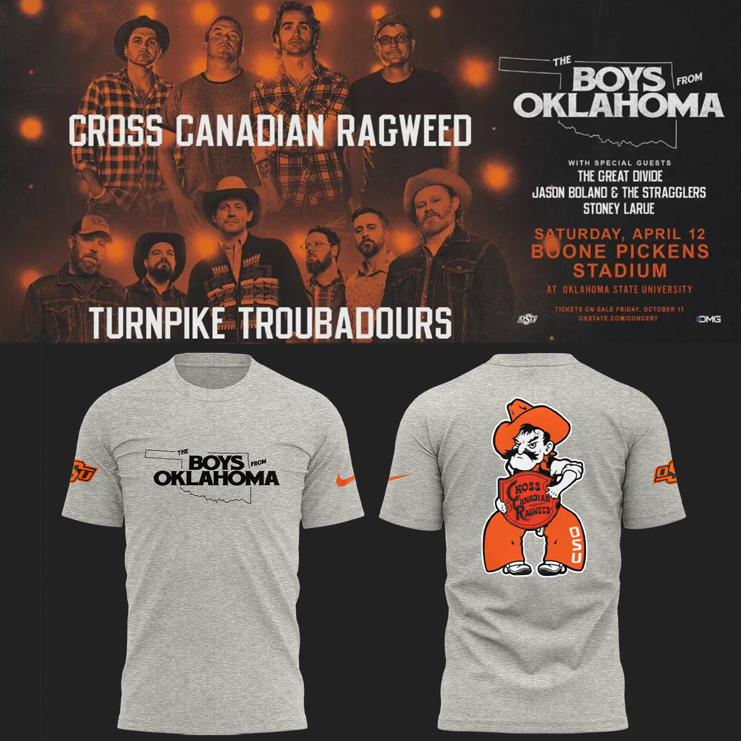 Oklahoma State Cowboys The Boys From Oklahoma Grey T-Shirt Gifts For Football Player