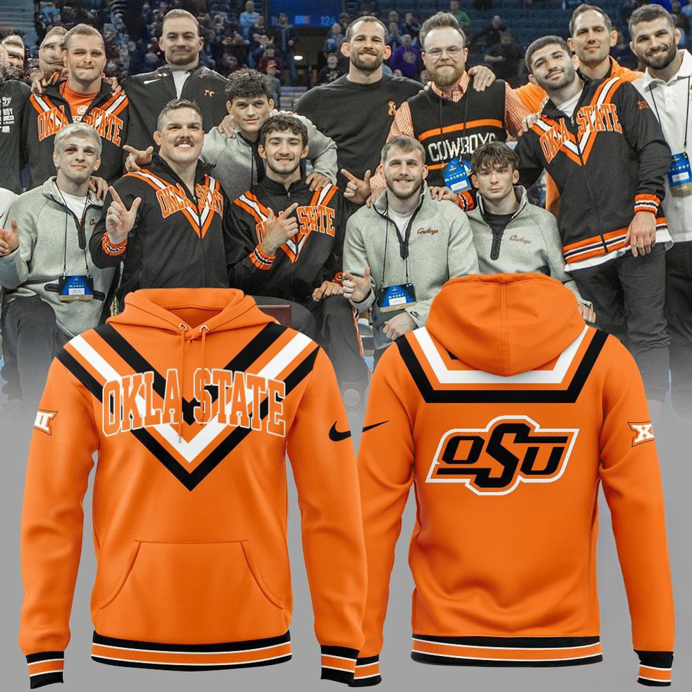 Oklahoma State Cowboys Wrestling Orange Hoodie Best Gifts For Football Fans