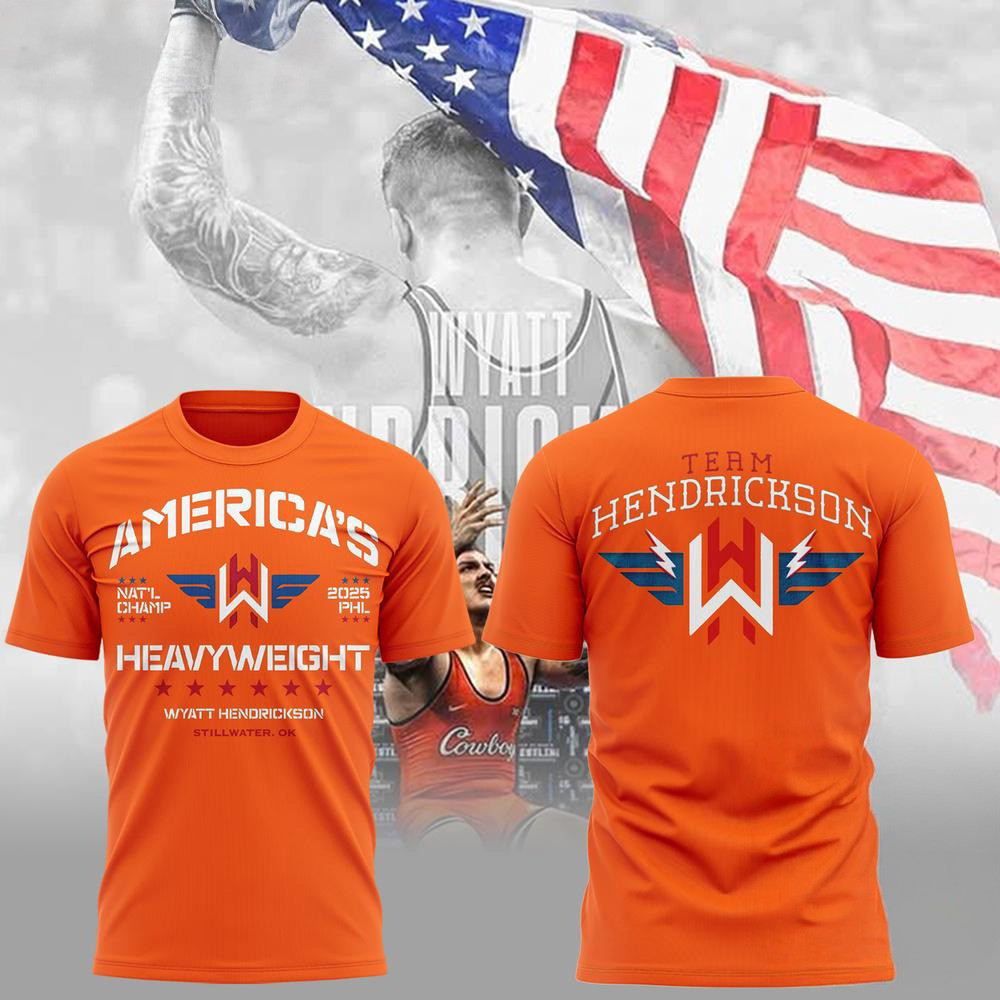 Oklahoma State Cowboys Wyatt Hendrickson Orange Shirt Unique Gifts For Football Lovers