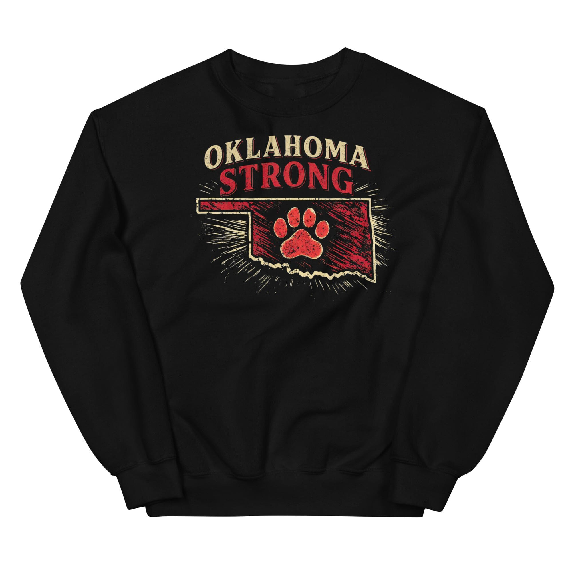 Oklahoma Strong Paw State Sweatshirt Dog Lover Animal Rescue Support Apparel Gifts Idea