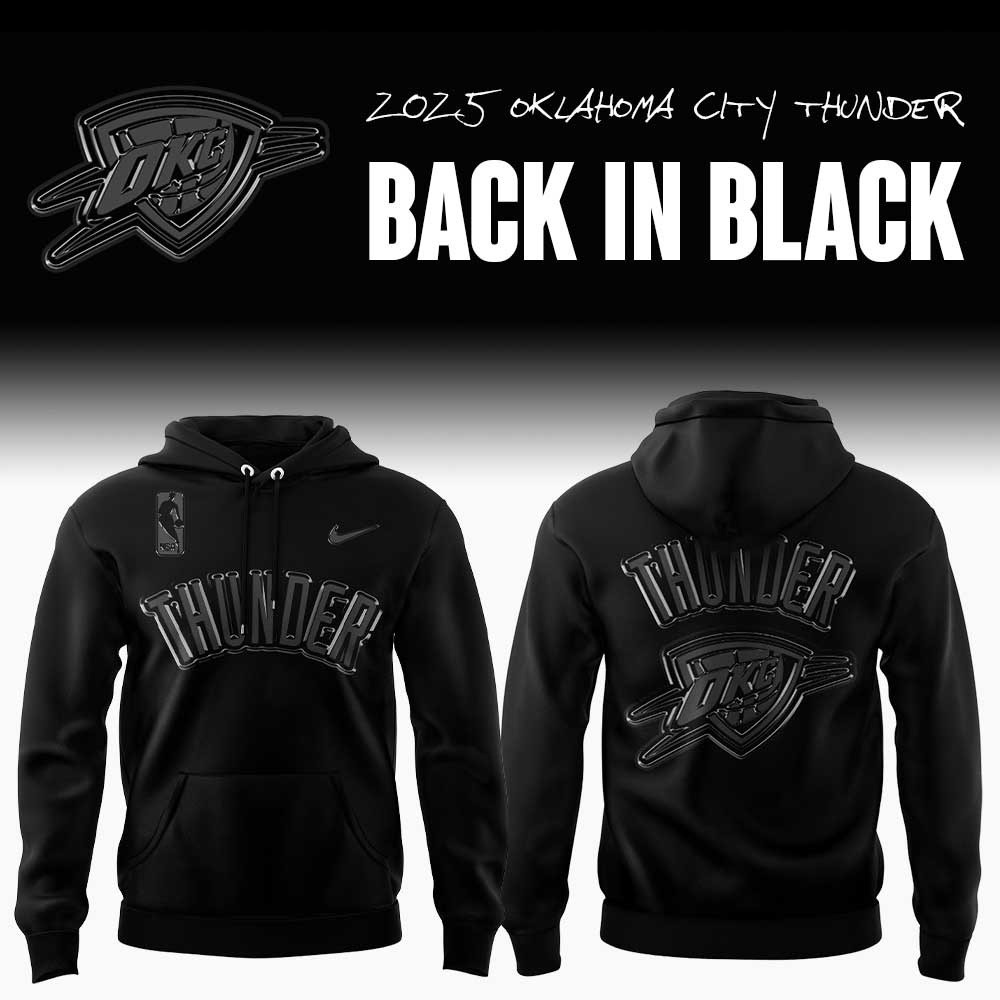 Oklahoma Thunder Champions Back In Black Hoodie Premium Fan Gear Gift For Him