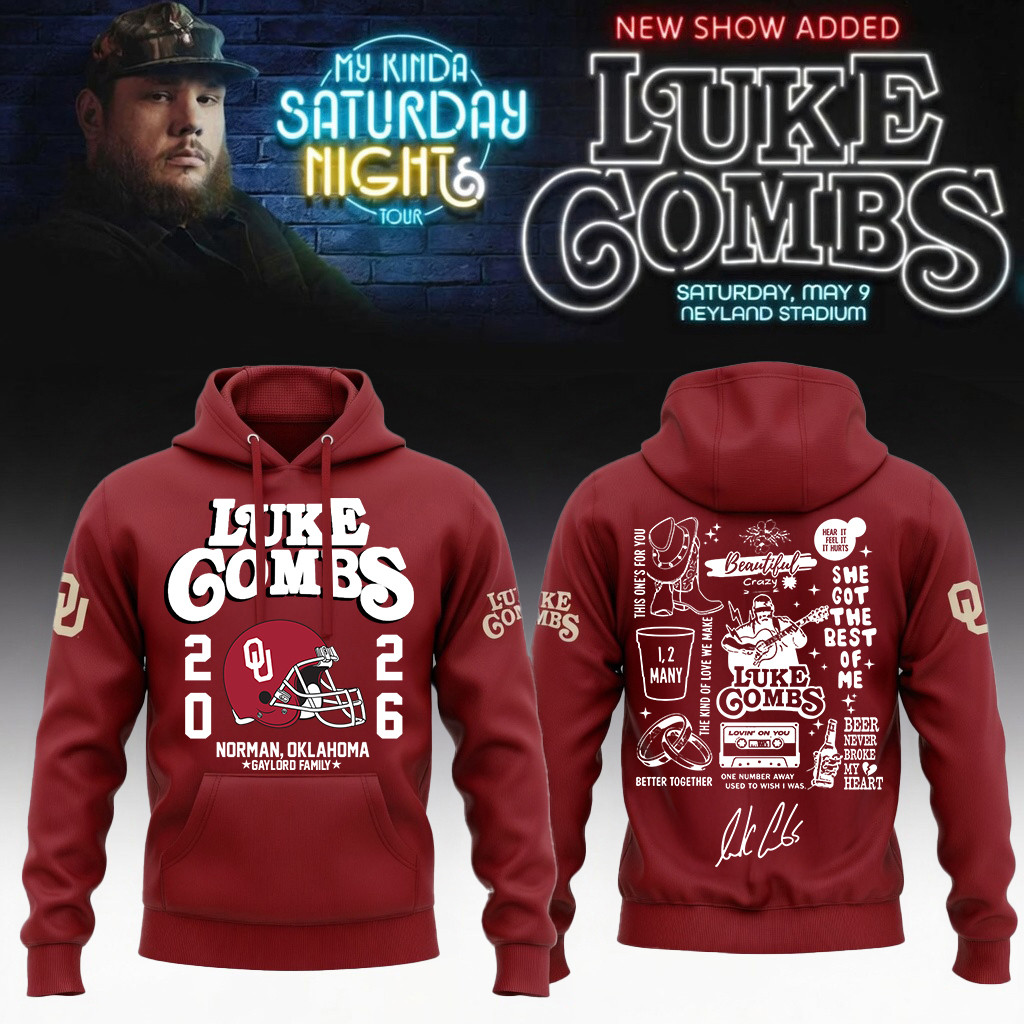 Oklahoma x LC My Kinda Saturday Night Tour Hoodie Luke Combs Apparel Music Lover Gift