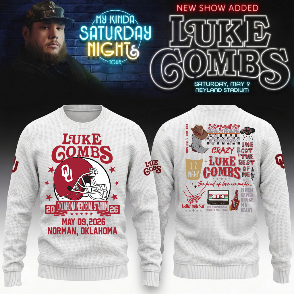 Oklahoma x LC My Kinda Saturday Night Tour Sweatshirt Luke Combs Clothing Music Lover Gift