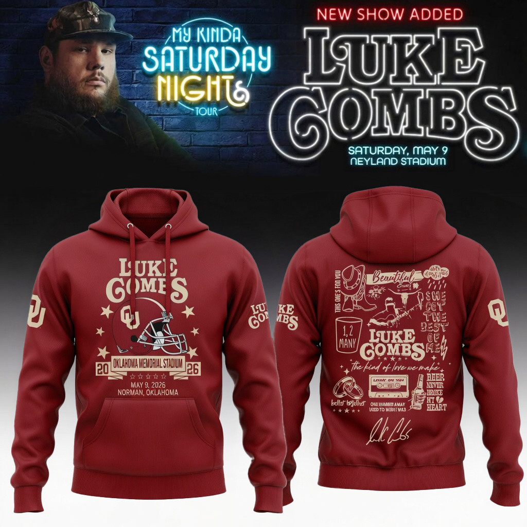 Oklahoma x Luke Combs My Kinda Saturday Night Tour 2026 Hoodie Music Fan Merch LC Fans Gift