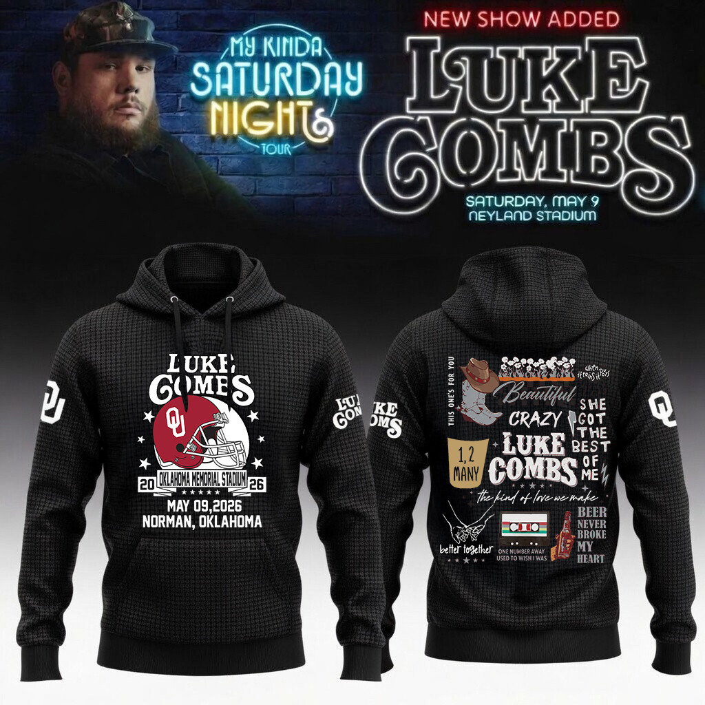 Oklahoma x Luke Combs My Kinda Saturday Night Tour Hoodie College Football Fan Gear