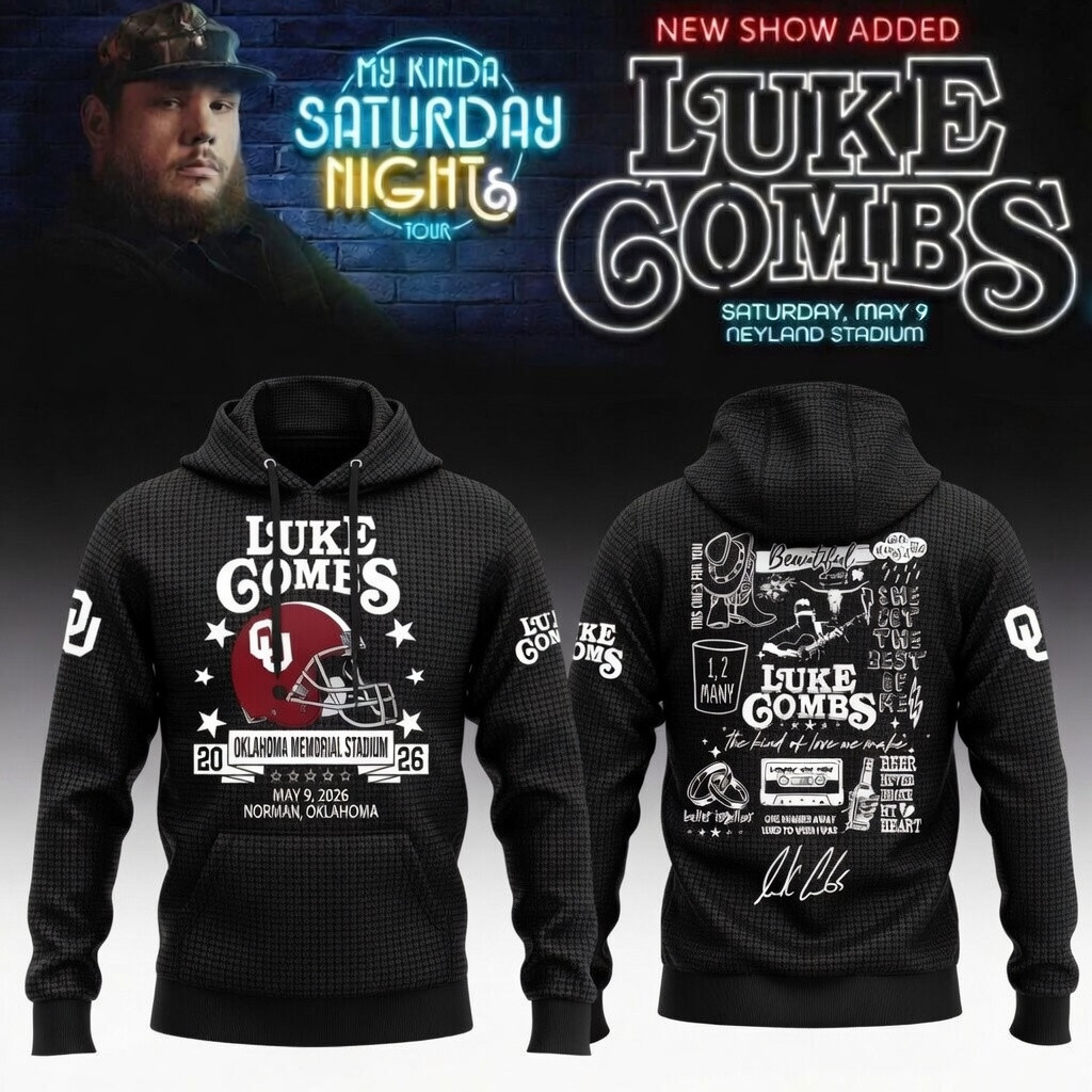 Oklahoma x Luke Combs My Kinda Saturday Night Tour Hoodie Football Merch Fans Gear