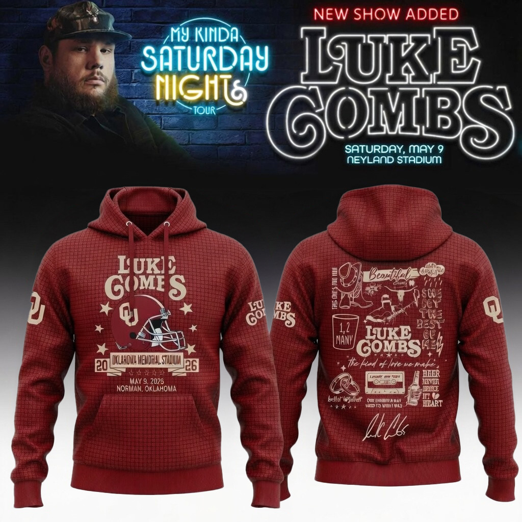 Oklahoma x Luke Combs My Kinda Saturday Night Tour Hoodie Music Concert Merch
