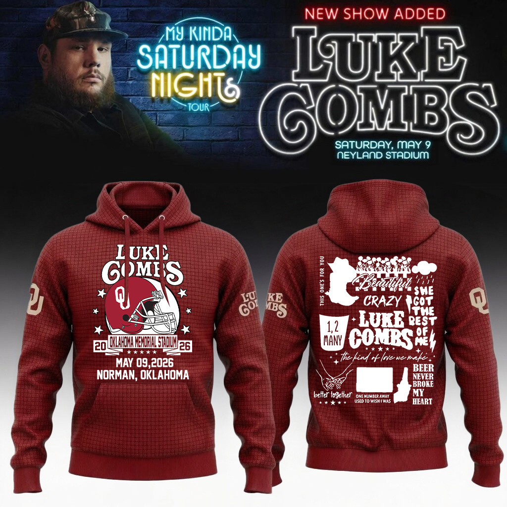 Oklahoma x Luke Combs My Kinda Saturday Night Tour Hoodie Present For Footballers