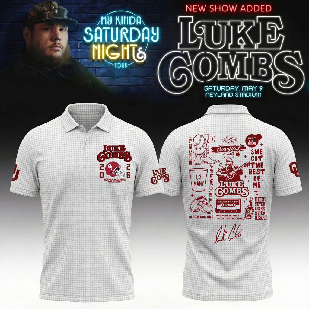 Oklahoma x Luke Combs My Kinda Saturday Night Tour Polo Shirt Great Gift For Country Music Lovers