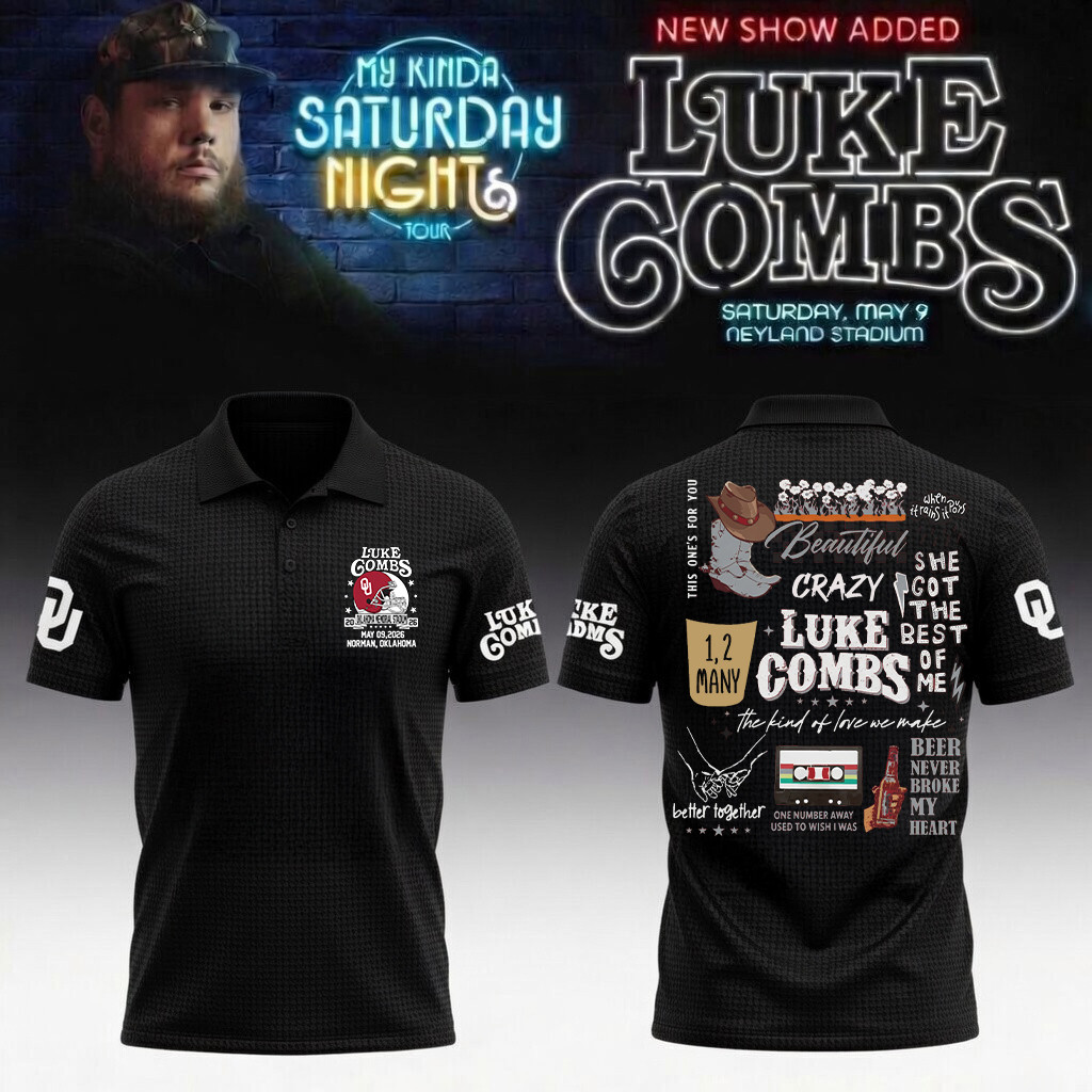 Oklahoma x Luke Combs My Kinda Saturday Night Tour Polo Shirt Music Lover Gift For Fan
