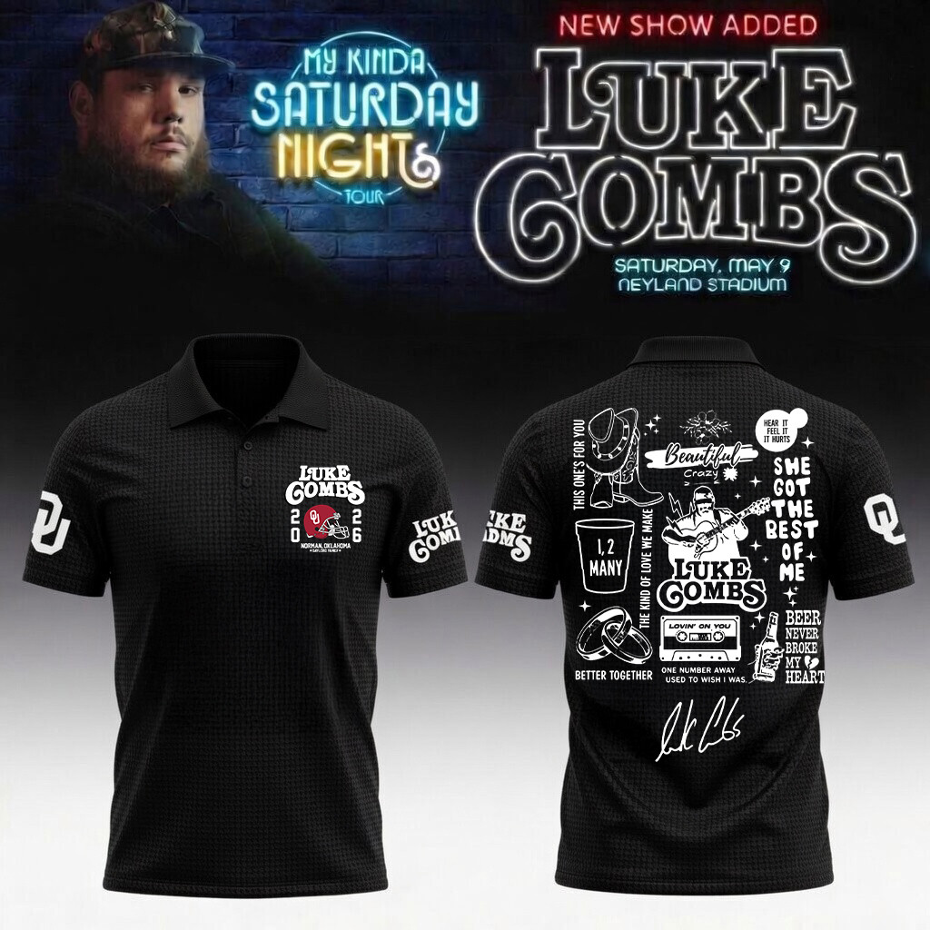 Oklahoma x Luke Combs My Kinda Saturday Night Tour Polo Shirt Music Lover Gift For Husband