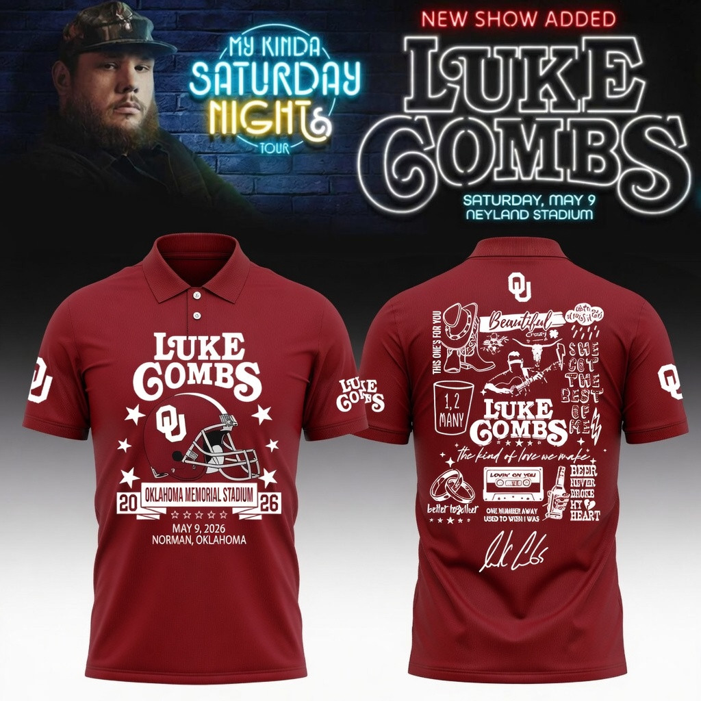 Oklahoma x Luke Combs My Kinda Saturday Night Tour Polo Shirt Music Lover Shirt Gift For Brother