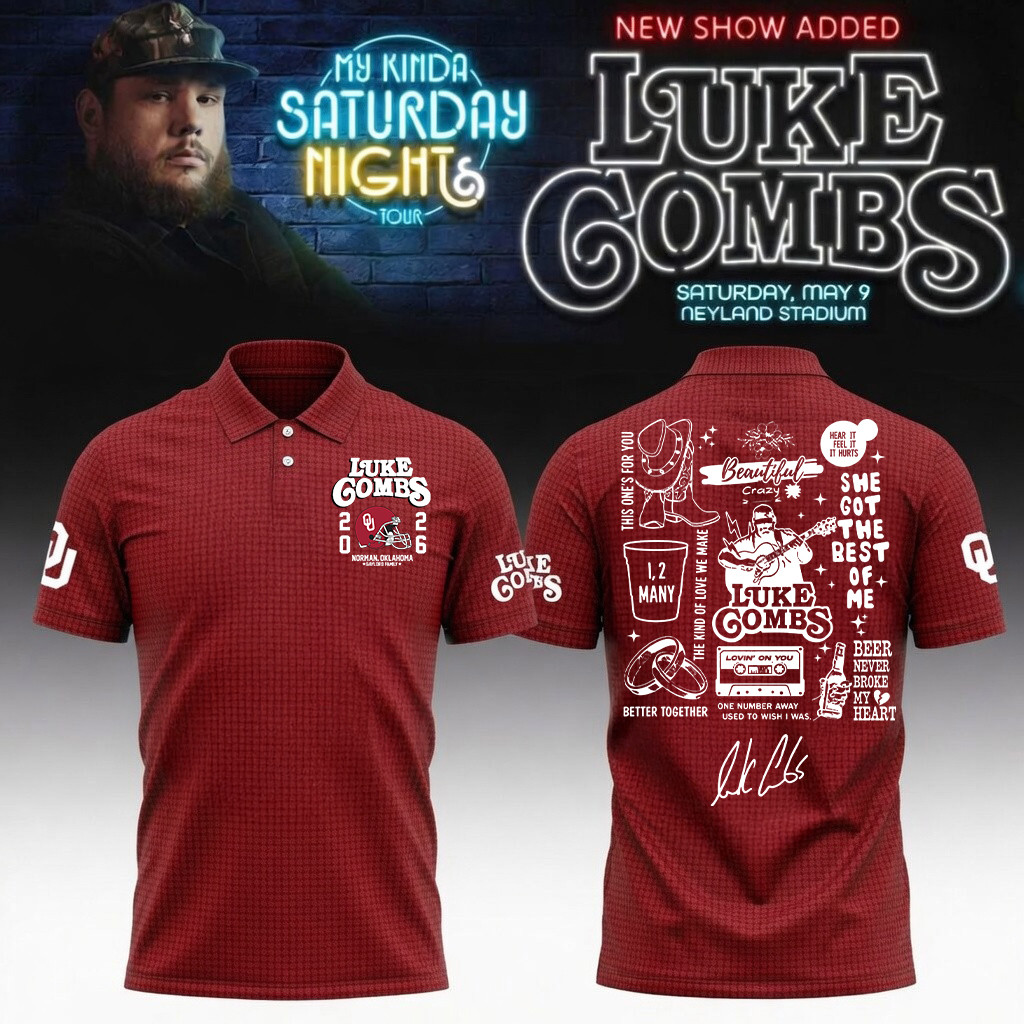 Oklahoma x Luke Combs My Kinda Saturday Night Tour Polo Shirt Oklahoma Fan Merch Brother Gift