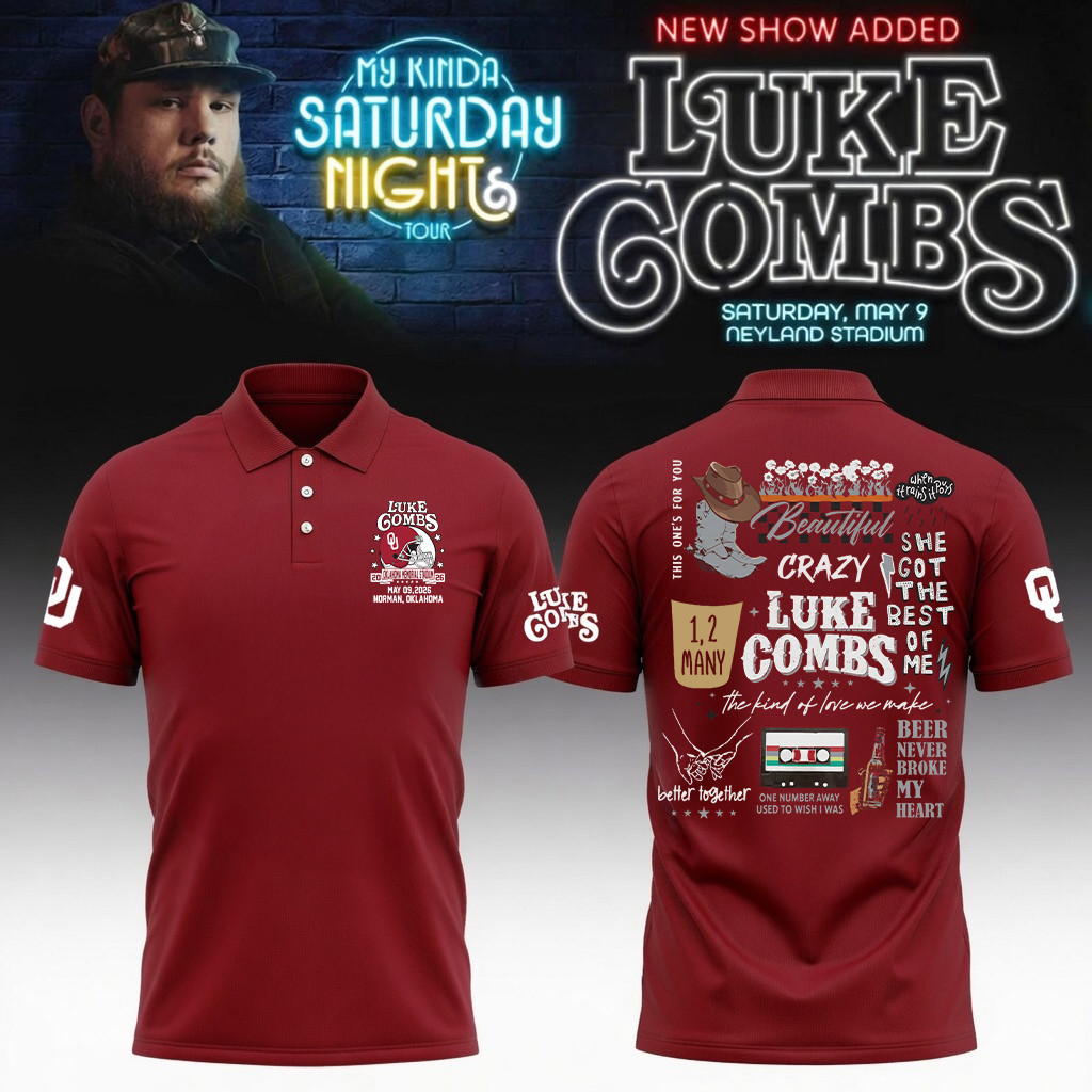 Oklahoma x Luke Combs My Kinda Saturday Night Tour Polo Shirt Unique Present For Boyfriend
