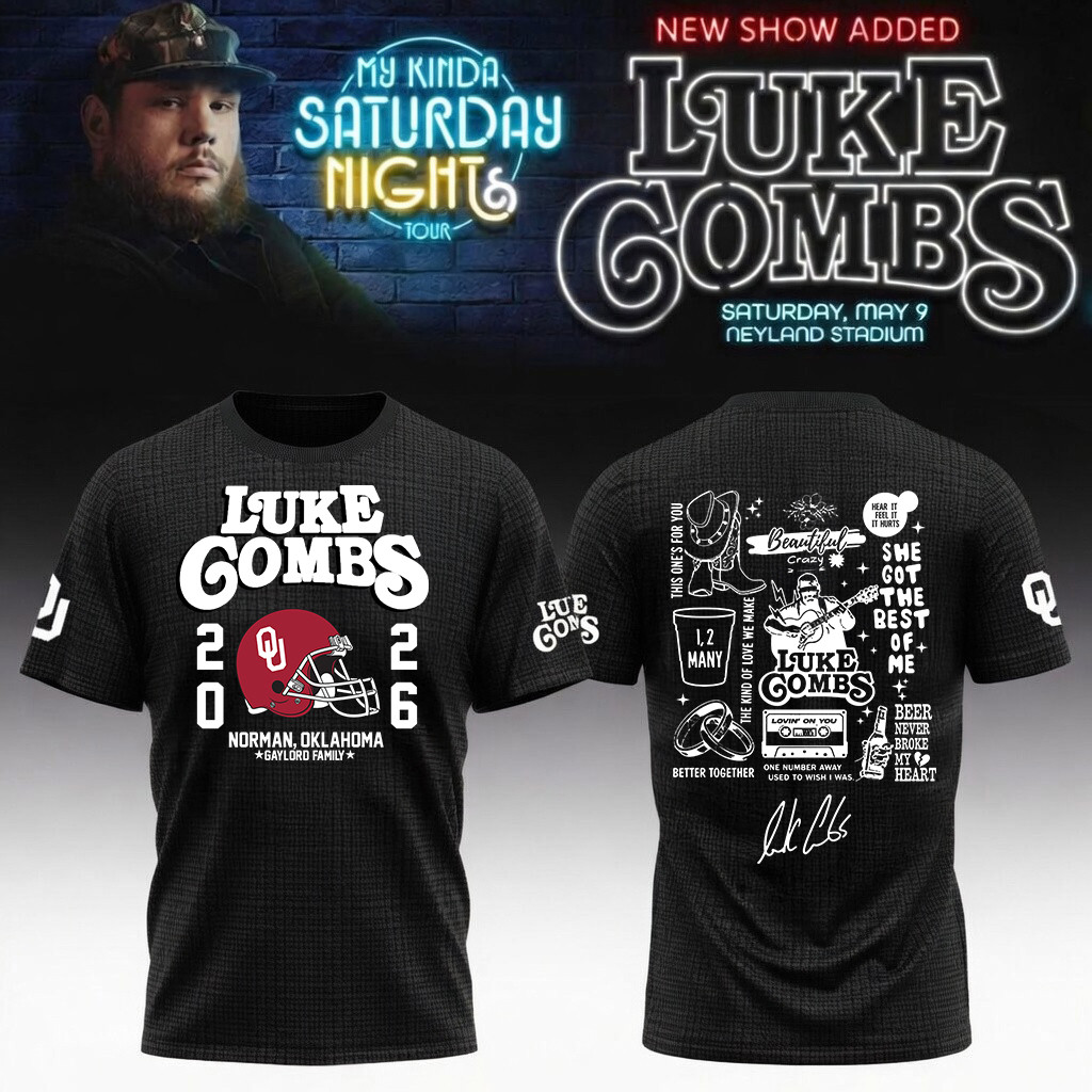 Oklahoma x Luke Combs My Kinda Saturday Night Tour T-Shirt Football Gift For Father's Day