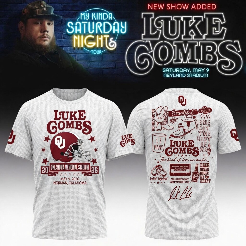 Oklahoma x Luke Combs My Kinda Saturday Night Tour T-Shirt LC Concert Merch Gift Idea