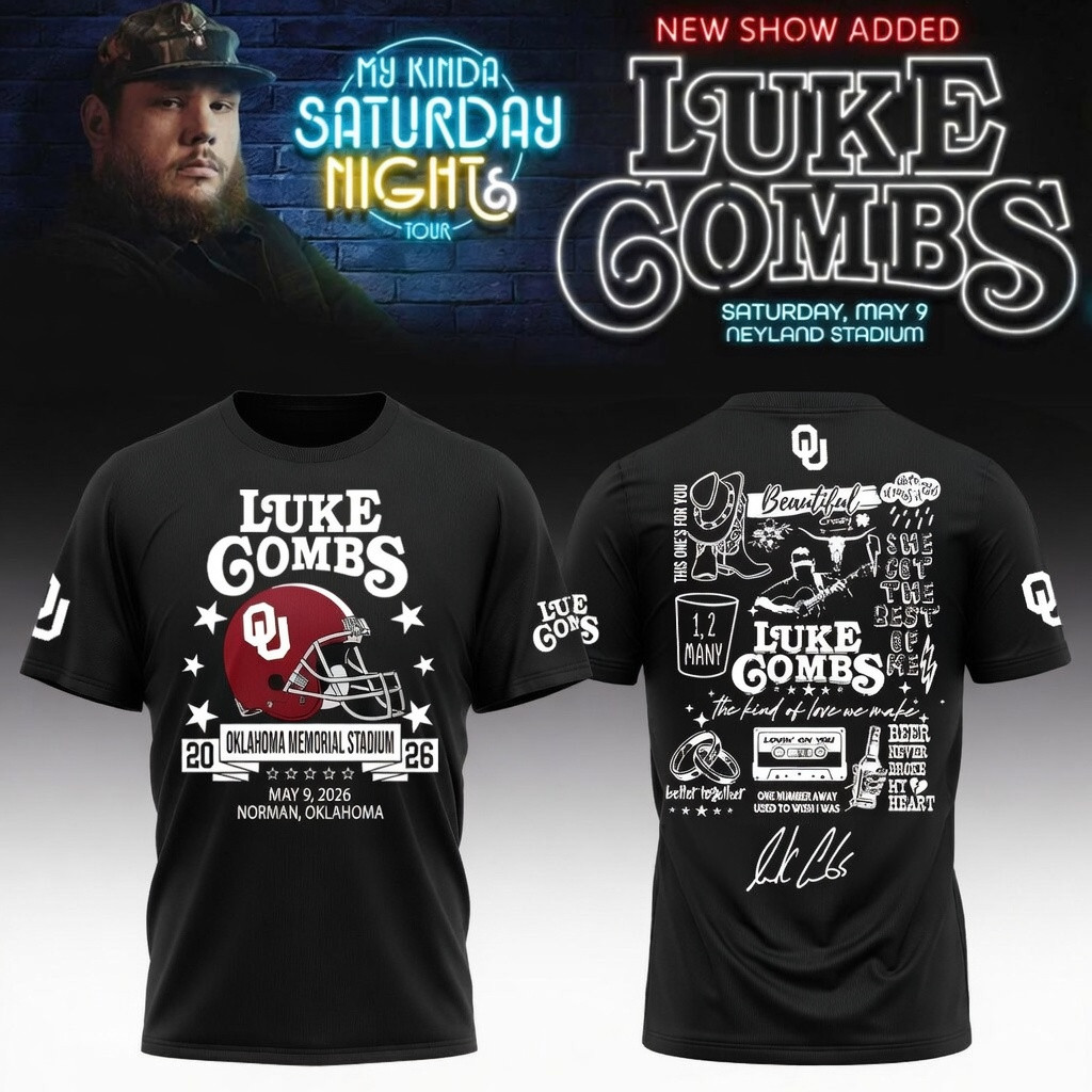 Oklahoma x Luke Combs My Kinda Saturday Night Tour T-Shirt Luke Combs Concert Merch