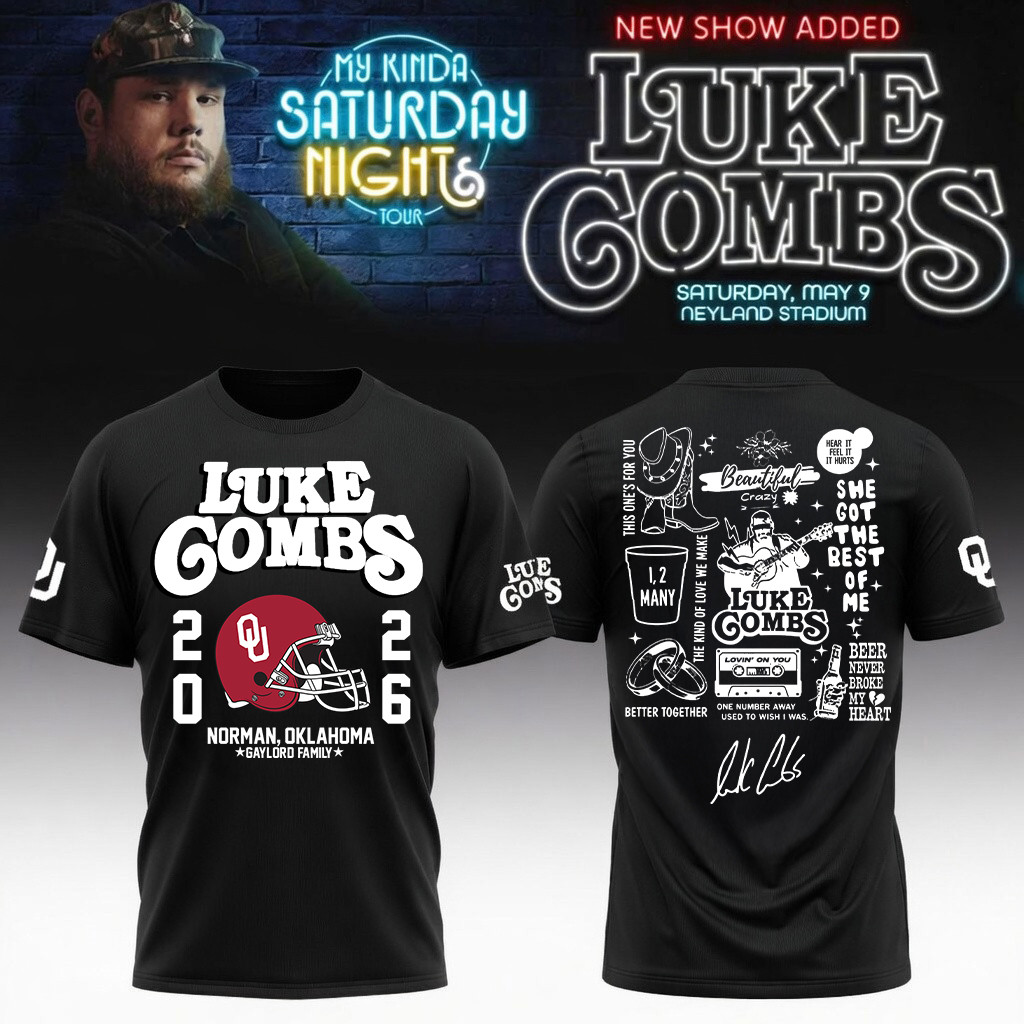 Oklahoma x Luke Combs My Kinda Saturday Night Tour T-Shirt Norman Oklahoma Concert Clothes