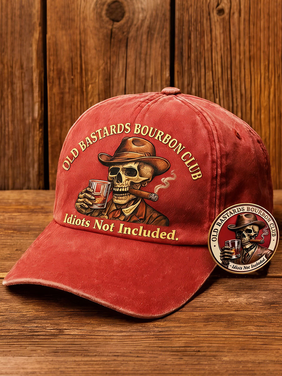 Old Bastard Bourbon Club Baseball Cap Idiots Not Included Hat Gift For Men