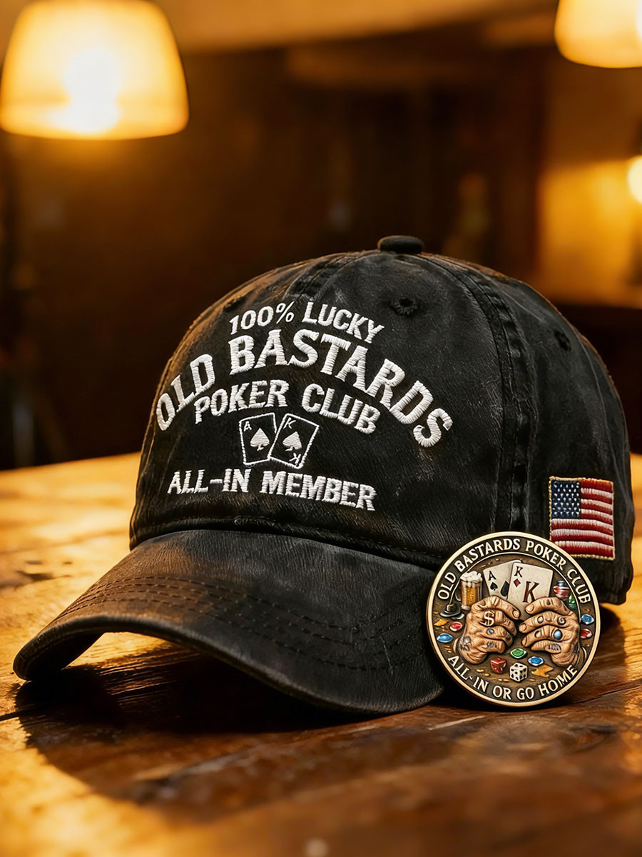 Old Bastards Poker Club Baseball Cap All In Member Lucky Poker Hat Gift For Him