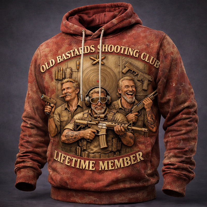Old Bastards Shootinh Club Lifetime Member Hoodie Old Vet Clothing Patriotic Gift For Men