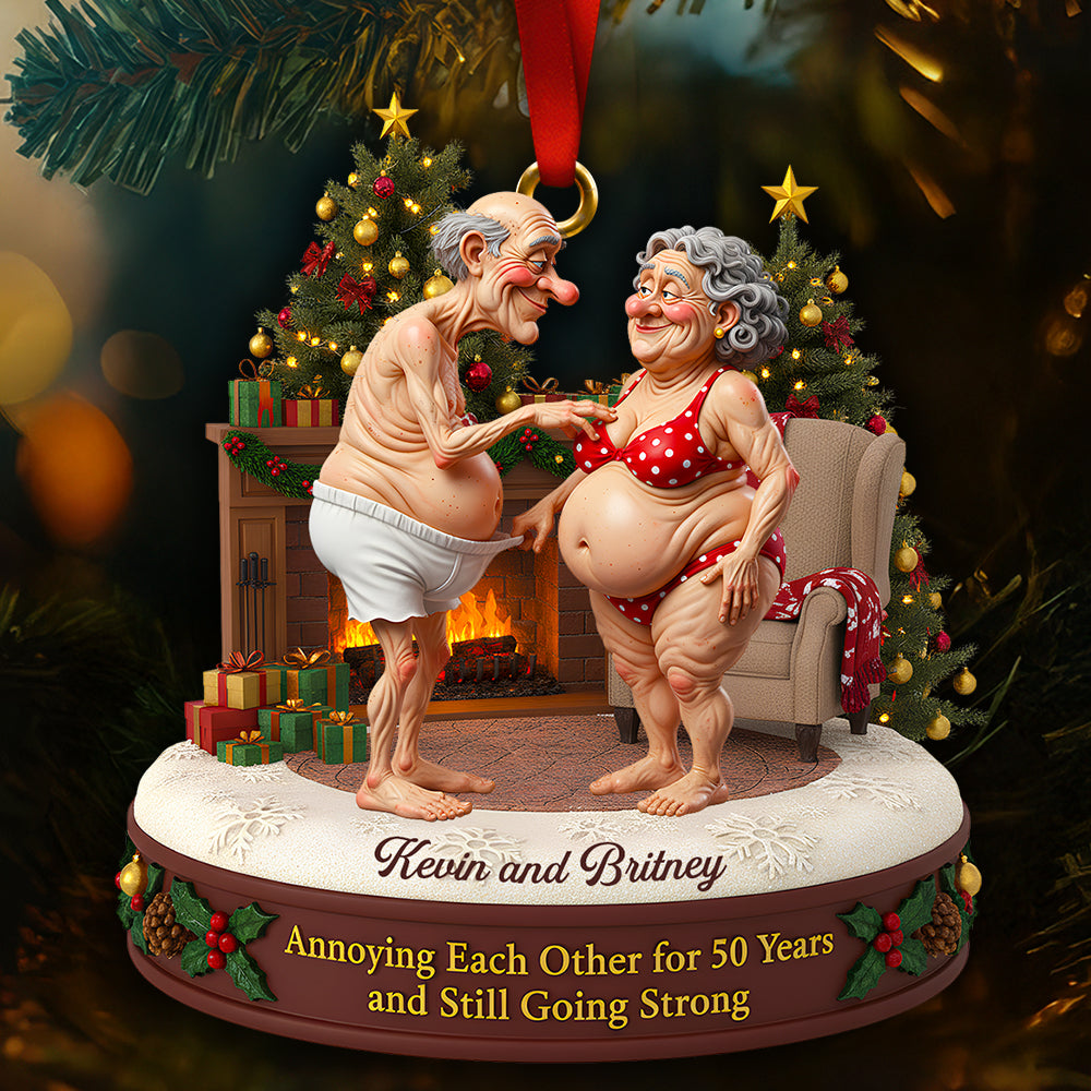 Old Couple Christmas Ornament Personalized Gifts For Couple - Holiday Season Gift Idea