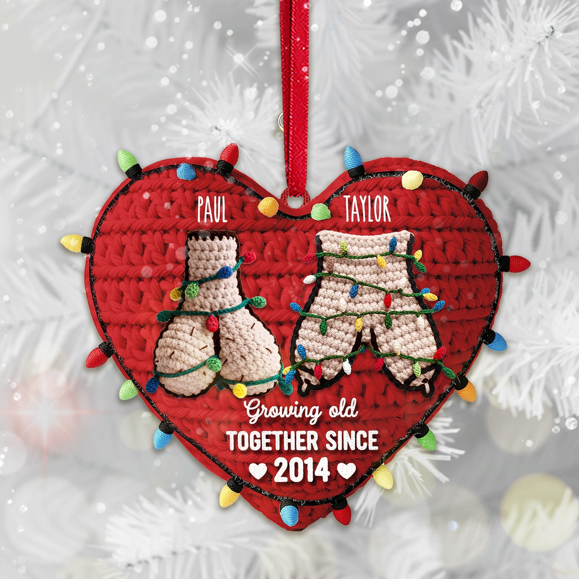 Old Couple Ornament - Personalized Gifts For Funny Couple Christmas Ornament - Xmas Home Decoration Gift